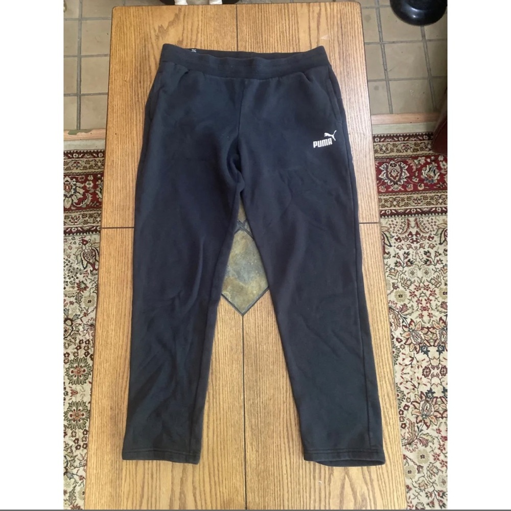 Puma Sweatpants Adult Small Black Polyester Drawstring Mens RN 62200 CN 06311